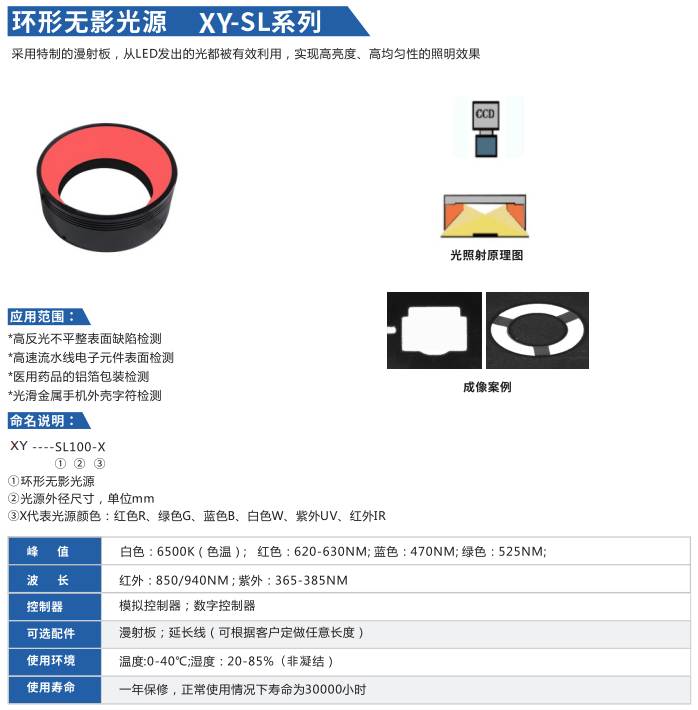 環(huán)形無(wú)影光源XY-SL系列